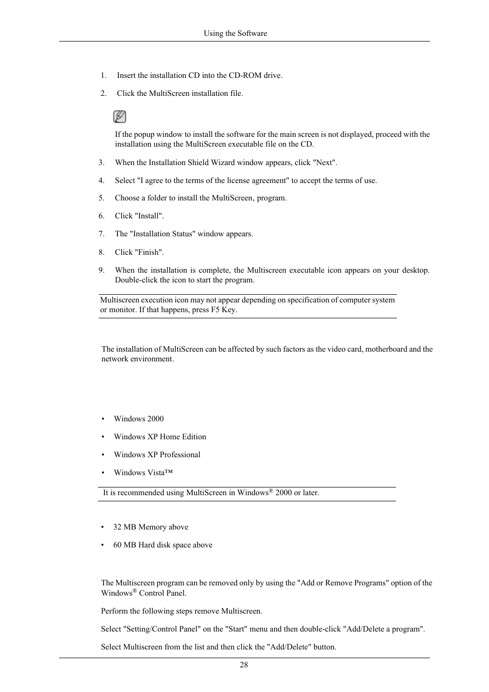 Installation, Installation problems, System requirements | Samsung LS24CMKKFV-ZA User Manual | Page 29 / 60