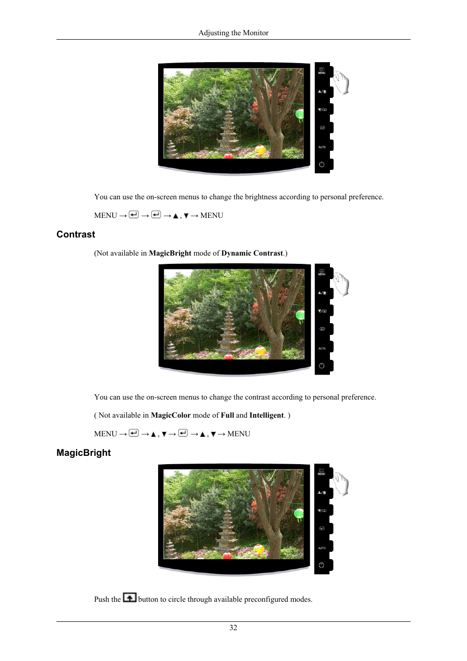 Contrast, Magicbright | Samsung LS24CMKKFV-ZA User Manual | Page 33 / 60