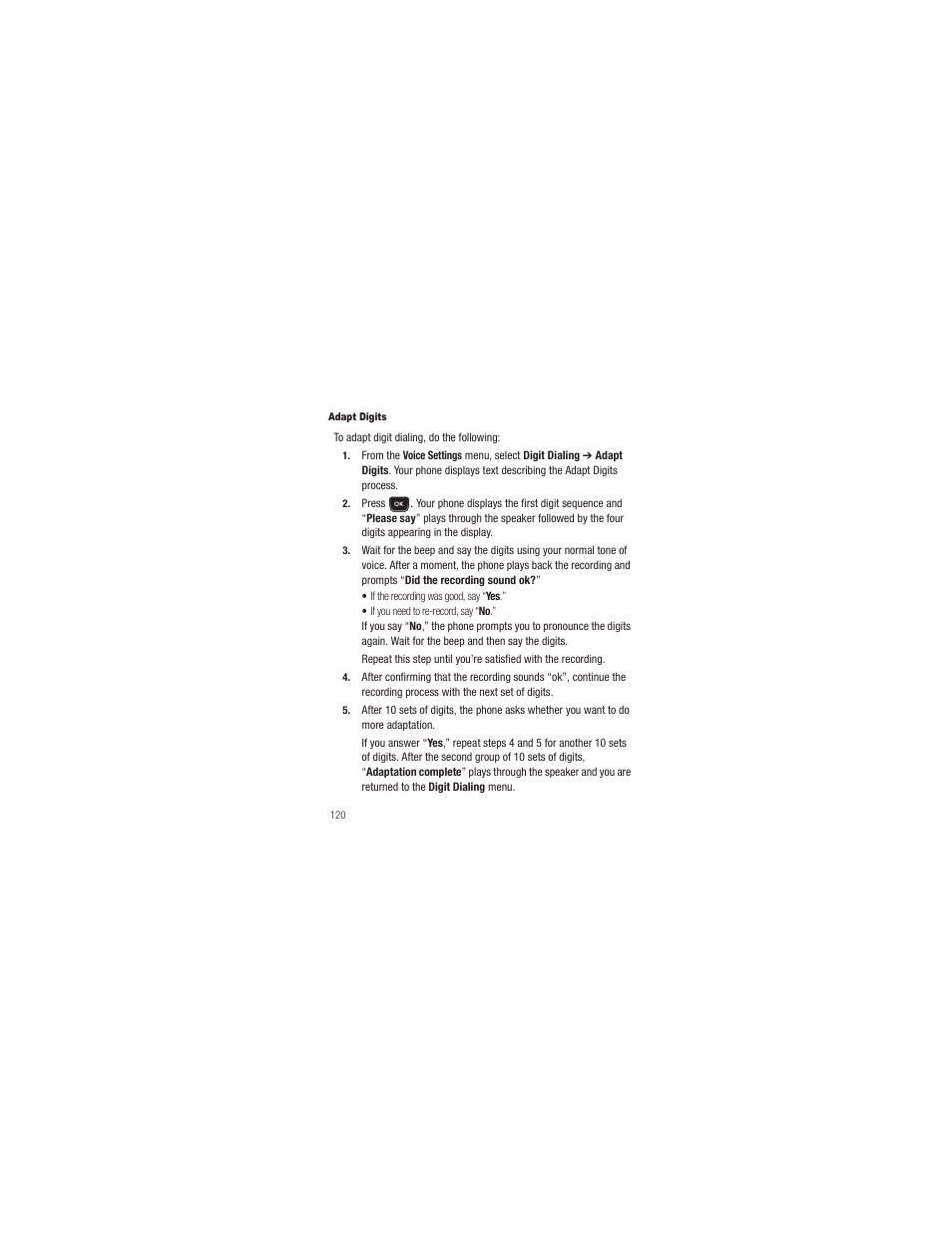 Adapt digits | Samsung SCH-R250ZRAMTR User Manual | Page 124 / 201