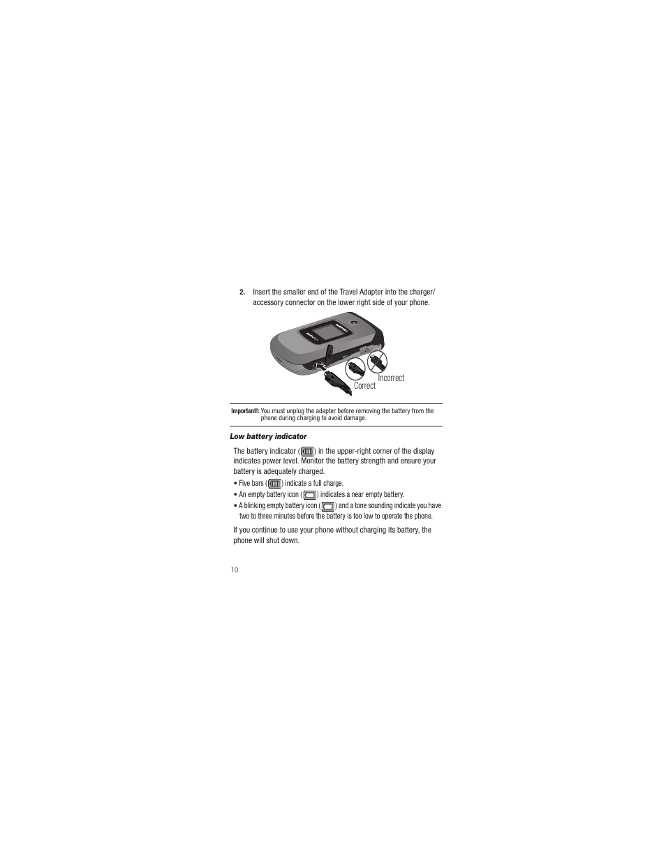 Low battery indicator | Samsung SCH-R250ZRAMTR User Manual | Page 14 / 201