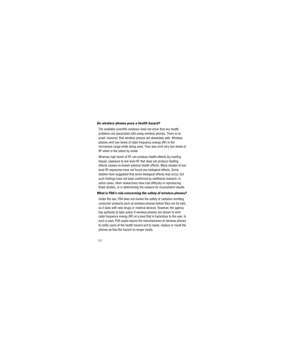 Do wireless phones pose a health hazard | Samsung SCH-R250ZRAMTR User Manual | Page 146 / 201