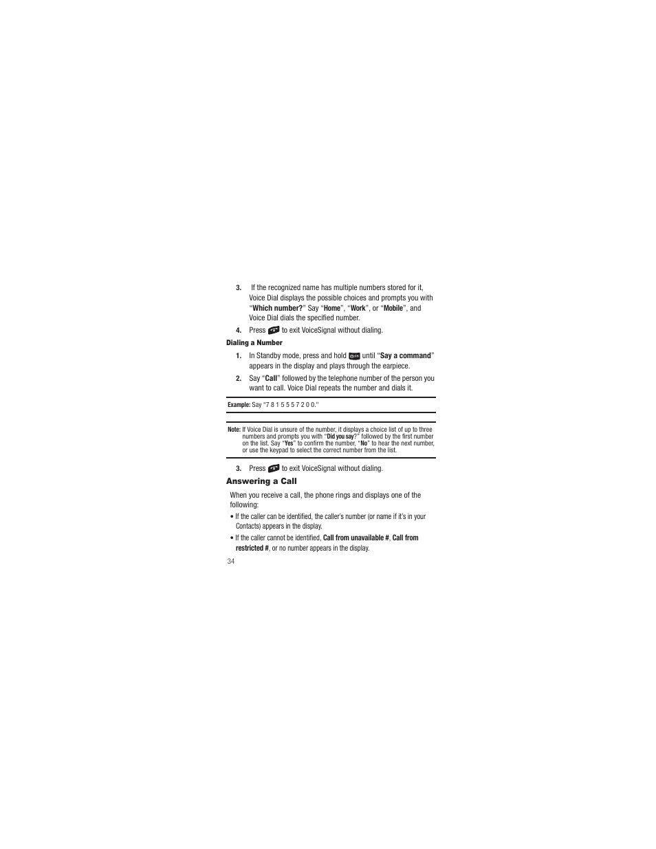 Dialing a number, Answering a call | Samsung SCH-R250ZRAMTR User Manual | Page 38 / 201