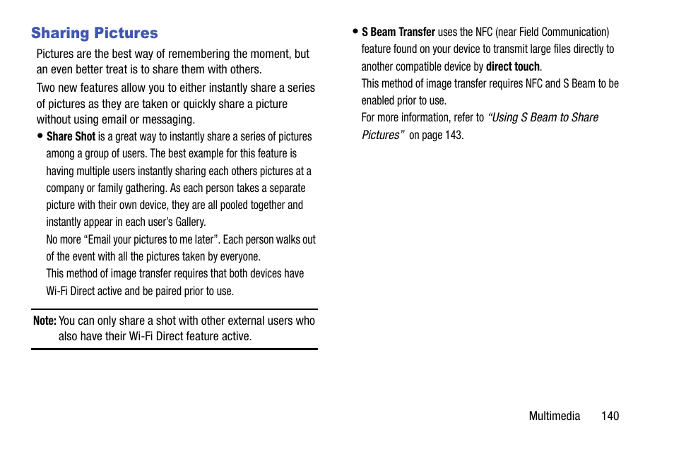 Sharing pictures | Samsung SGH-T999ZAATMB User Manual | Page 147 / 351