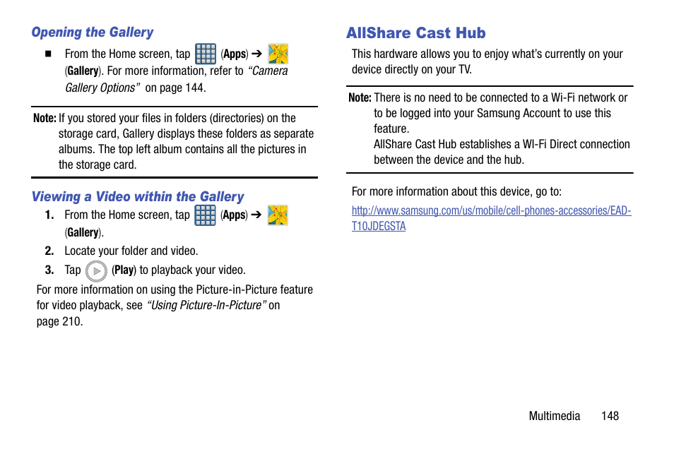 Allshare cast hub | Samsung SGH-T999ZAATMB User Manual | Page 155 / 351