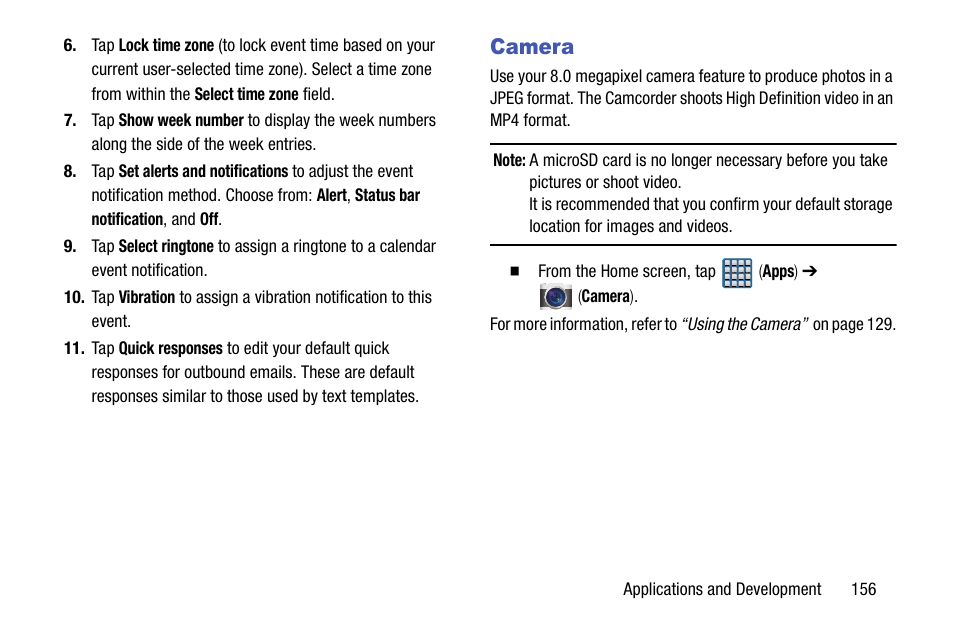 Camera | Samsung SGH-T999ZAATMB User Manual | Page 163 / 351