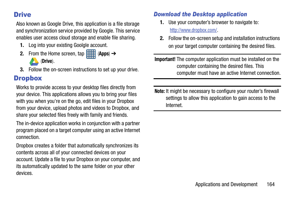 Drive, Dropbox | Samsung SGH-T999ZAATMB User Manual | Page 171 / 351