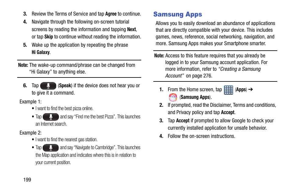 Samsung apps | Samsung SGH-T999ZAATMB User Manual | Page 206 / 351