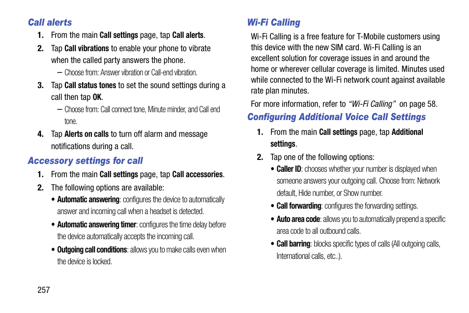 Gs. for more information, refer to “configuring | Samsung SGH-T999ZAATMB User Manual | Page 264 / 351