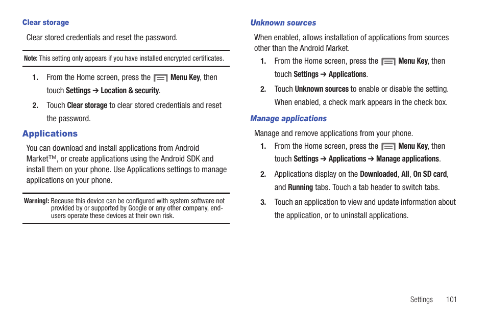 Applications | Samsung SCH-S720ZKATFN User Manual | Page 105 / 137
