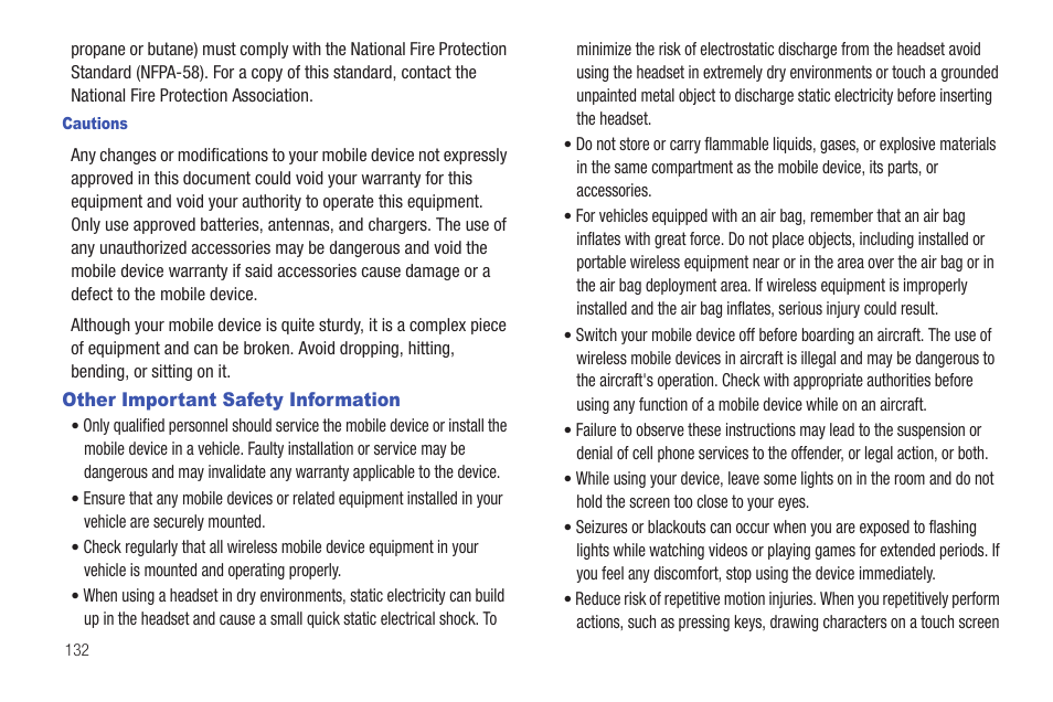 Other important safety information | Samsung SCH-S720ZKATFN User Manual | Page 136 / 137