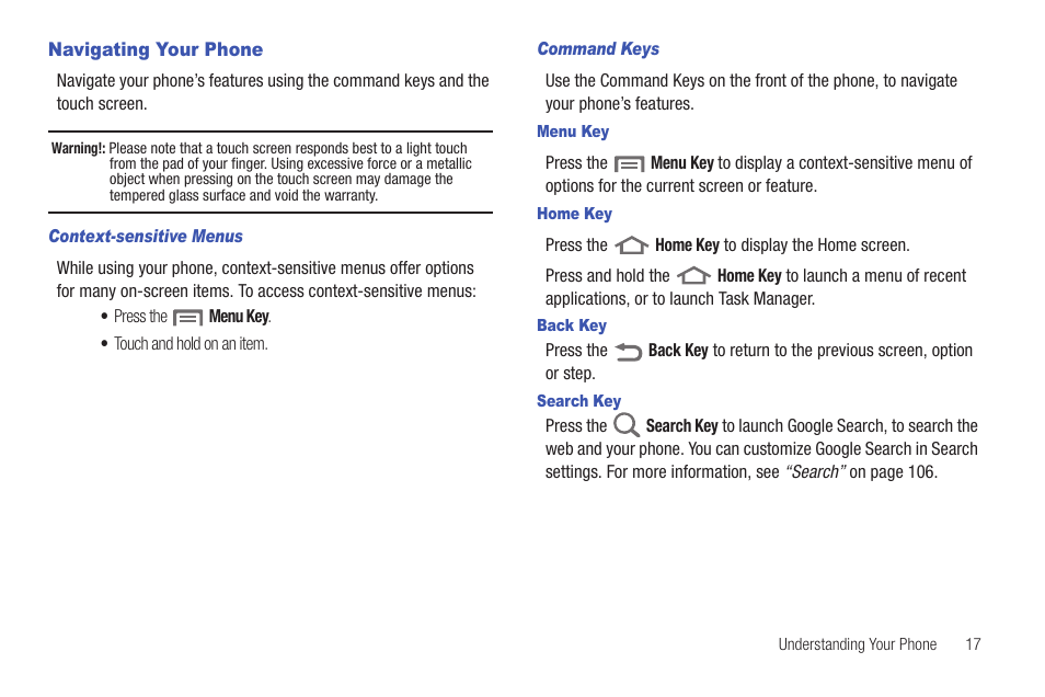 Navigating your phone | Samsung SCH-S720ZKATFN User Manual | Page 21 / 137