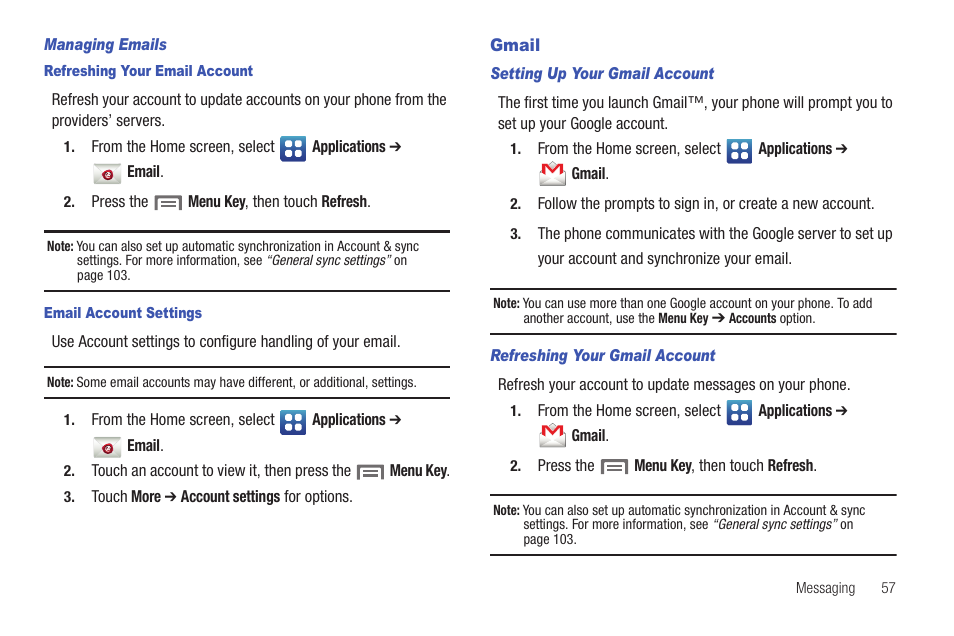 Gmail | Samsung SCH-S720ZKATFN User Manual | Page 61 / 137