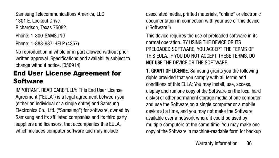 End user license agreement for software | Samsung SM-T337AZWAATT User Manual | Page 43 / 56