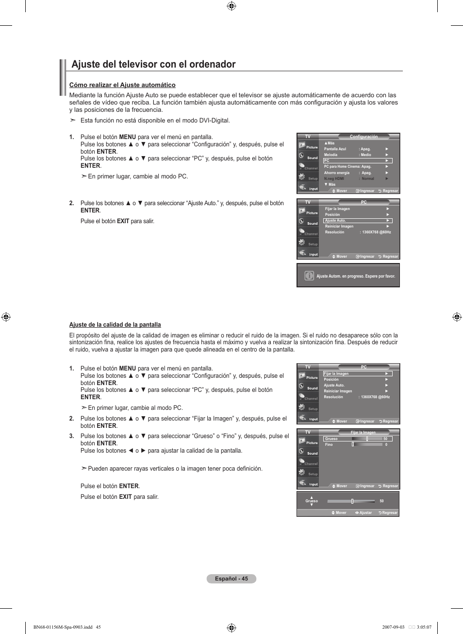 Ajuste del televisor con el ordenador | Samsung LNT3753HX-XAA User Manual | Page 116 / 139