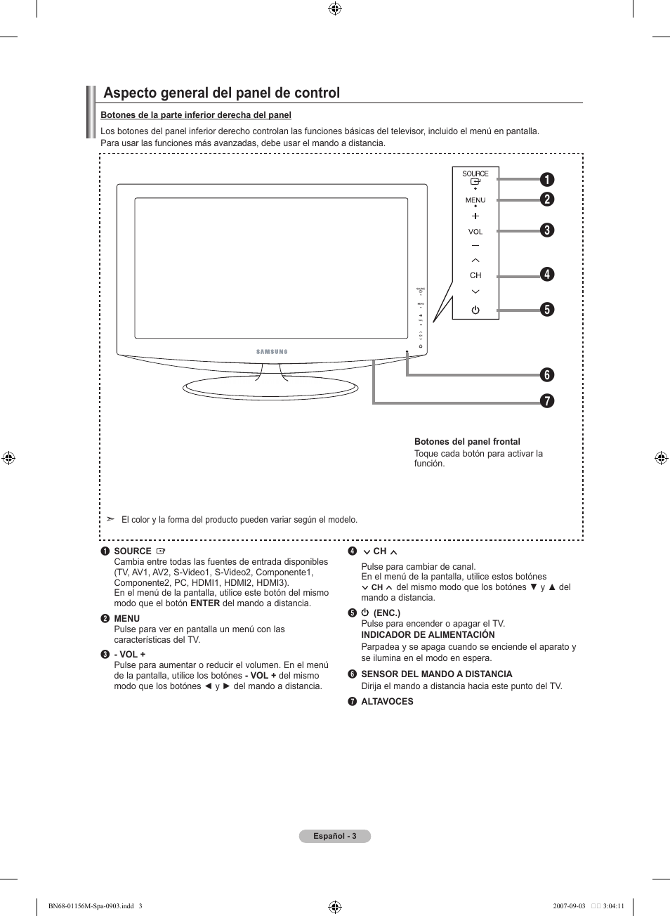 Aspecto general del panel de control | Samsung LNT3753HX-XAA User Manual | Page 74 / 139