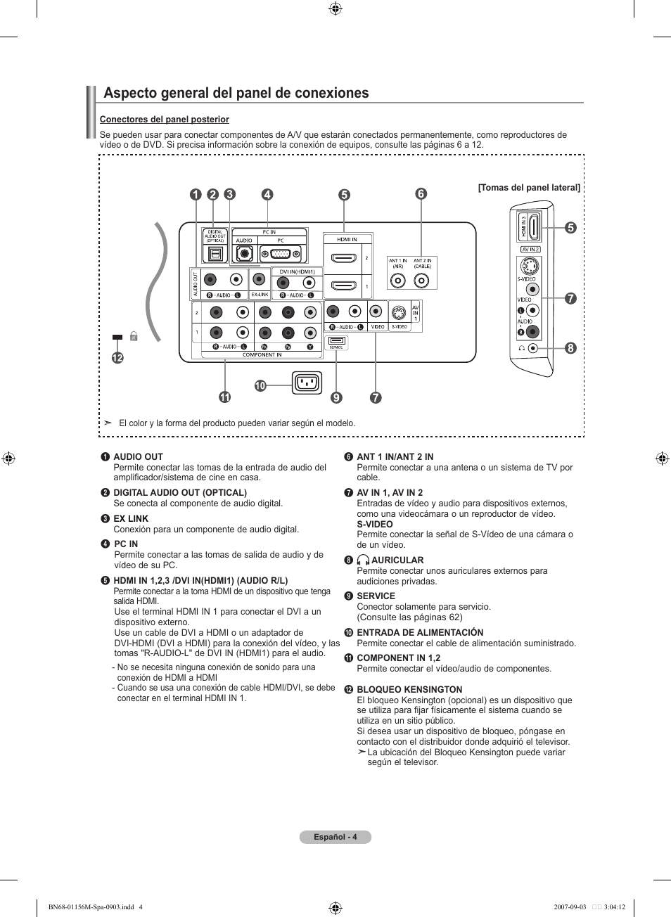 Aspecto general del panel de conexiones | Samsung LNT3753HX-XAA User Manual | Page 75 / 139