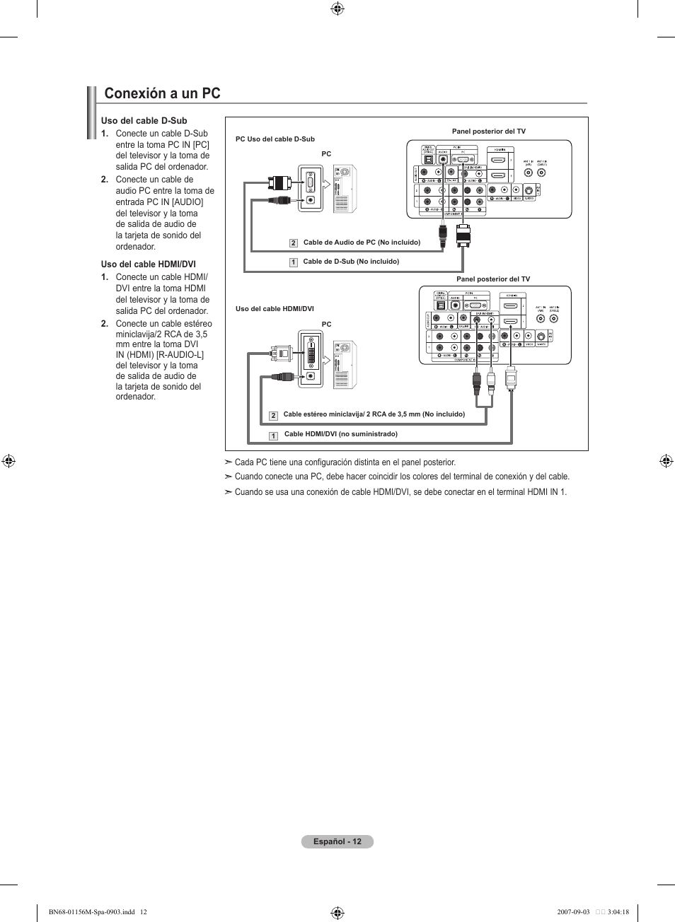 Conexión a un pc | Samsung LNT3753HX-XAA User Manual | Page 83 / 139