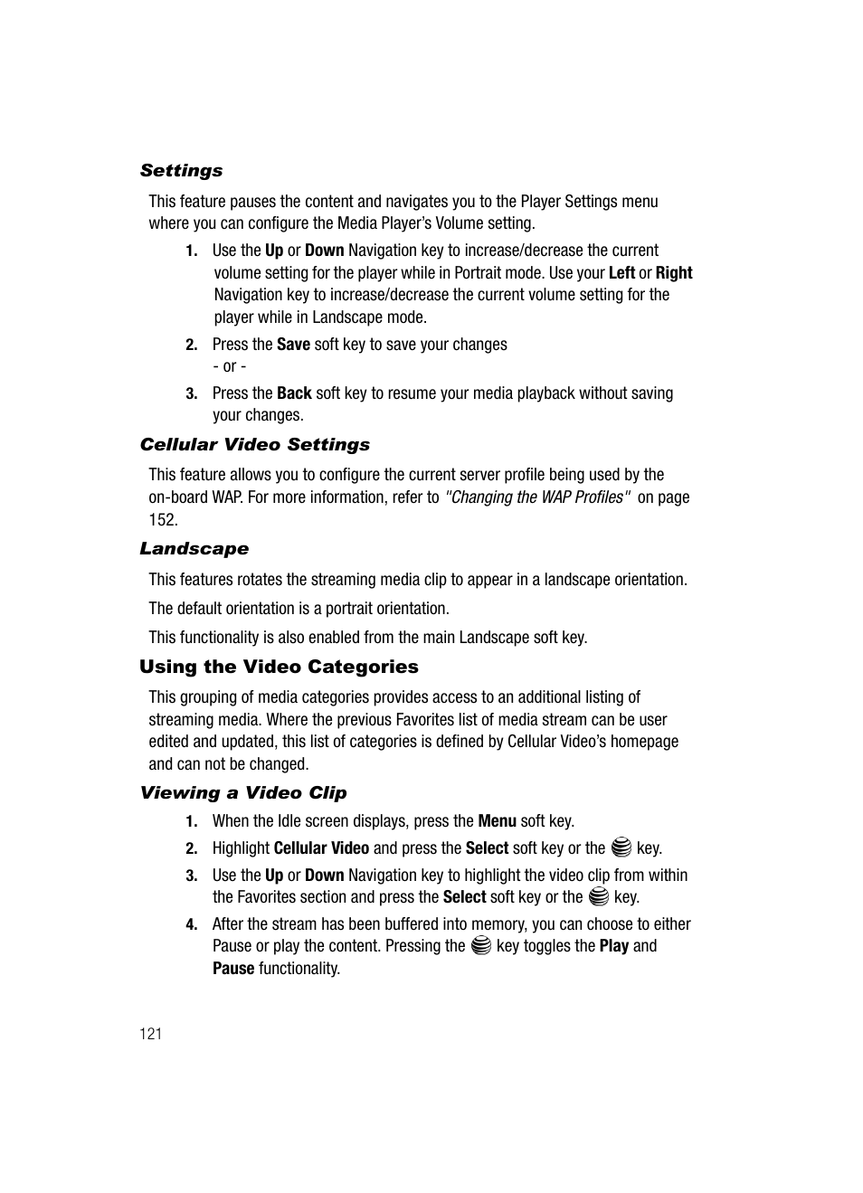 Using the video categories | Samsung SGH-A717ZKAATT User Manual | Page 124 / 188