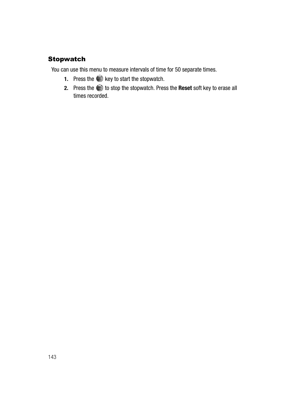 Stopwatch | Samsung SGH-A717ZKAATT User Manual | Page 146 / 188