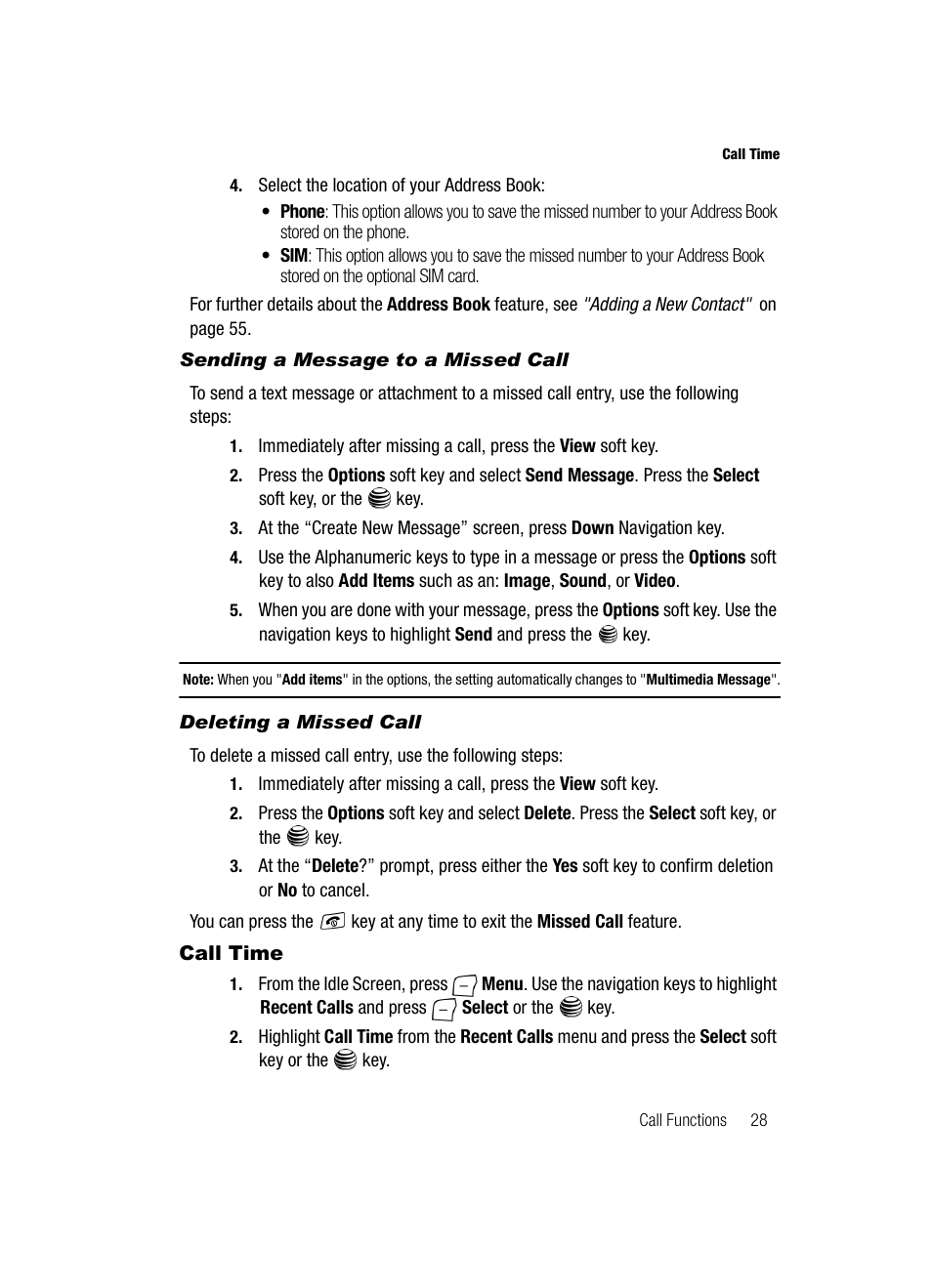 Call time | Samsung SGH-A717ZKAATT User Manual | Page 31 / 188