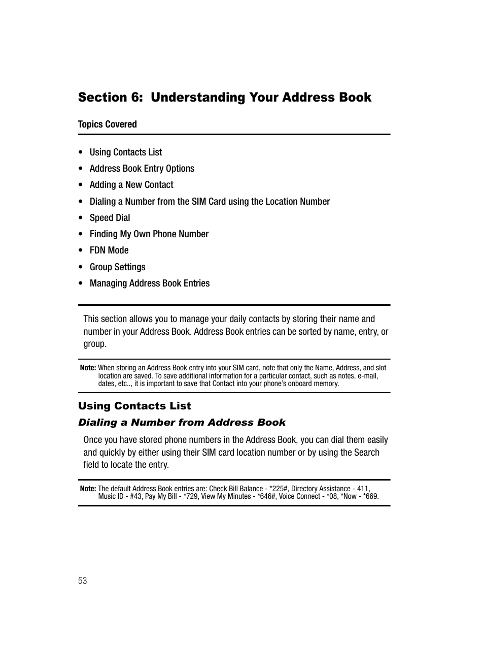 Section 6: understanding your address book, Using contacts list | Samsung SGH-A717ZKAATT User Manual | Page 56 / 188