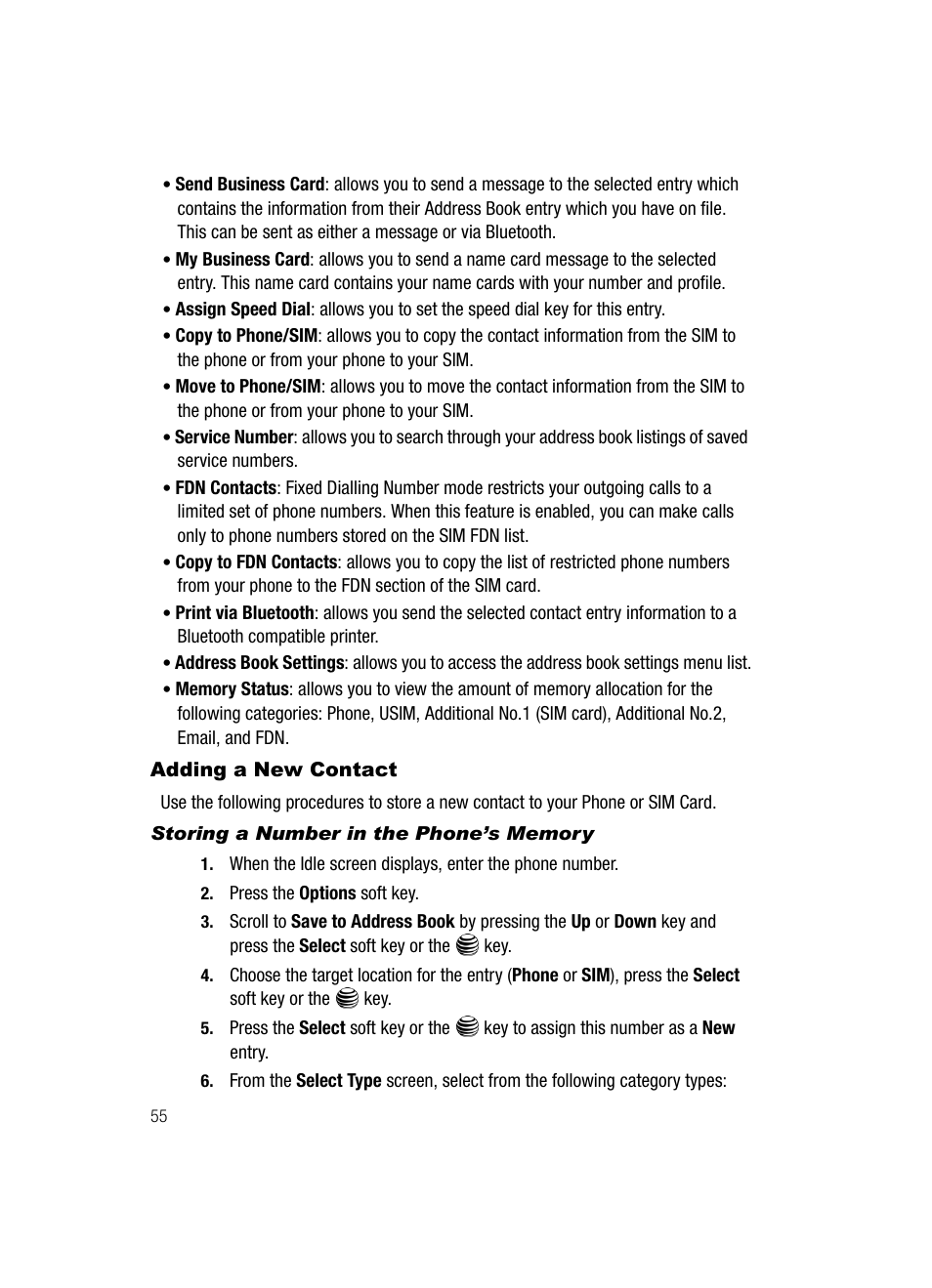 Adding a new contact | Samsung SGH-A717ZKAATT User Manual | Page 58 / 188