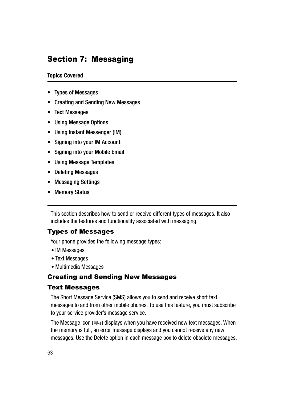 Section 7: messaging | Samsung SGH-A717ZKAATT User Manual | Page 66 / 188