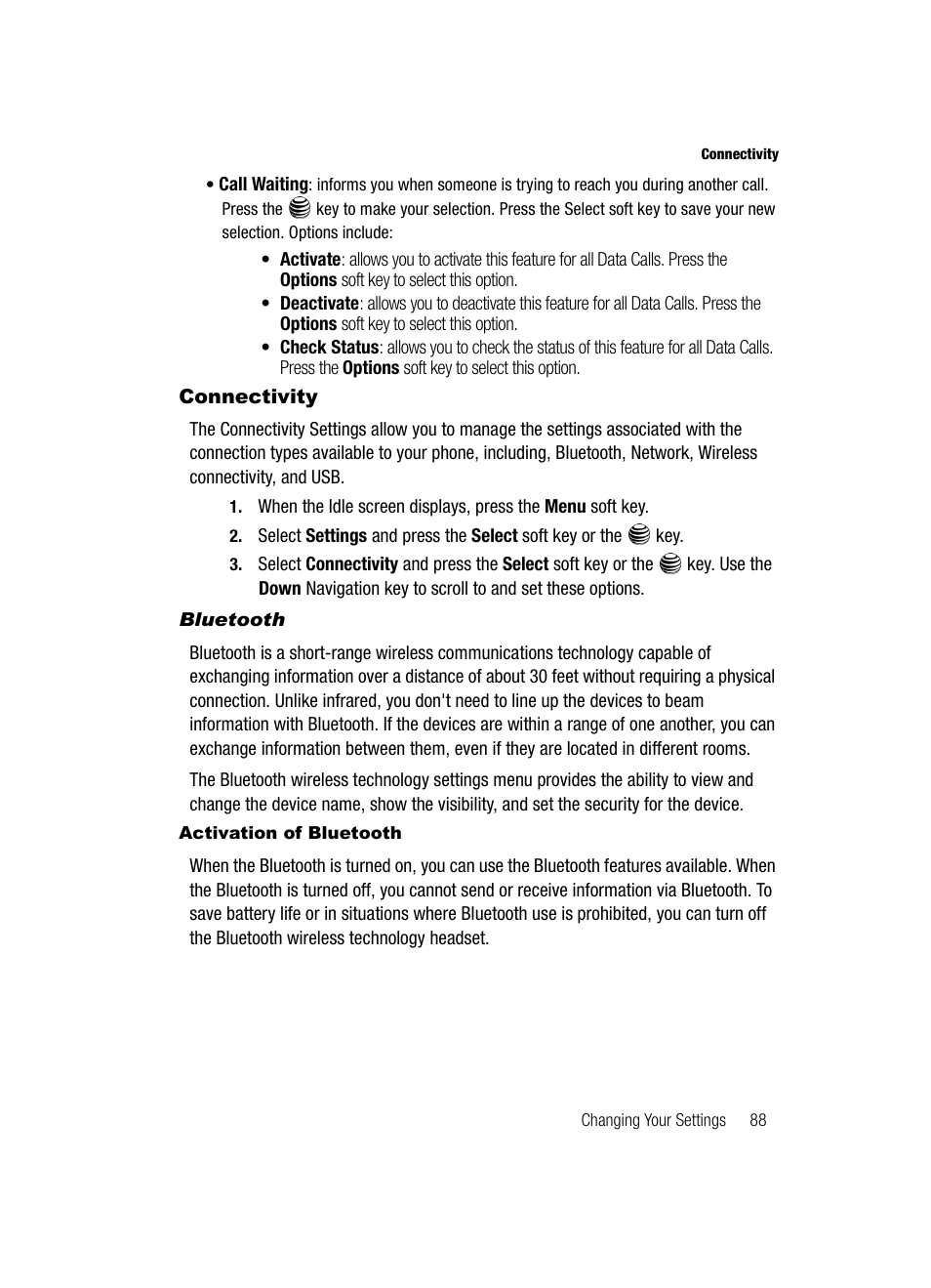 Connectivity | Samsung SGH-A717ZKAATT User Manual | Page 91 / 188