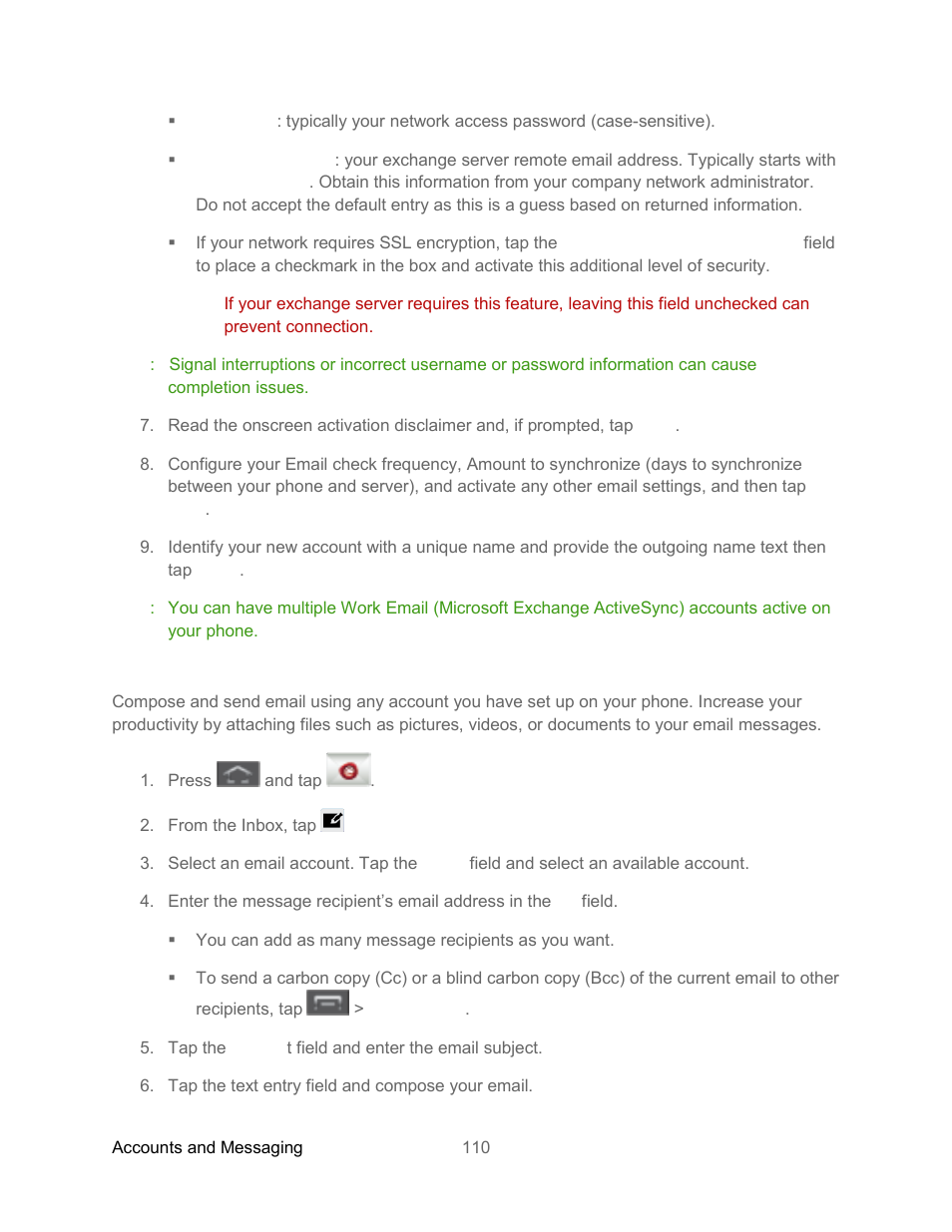 Compose and send email | Samsung SPH-L300ZSASPR User Manual | Page 121 / 217