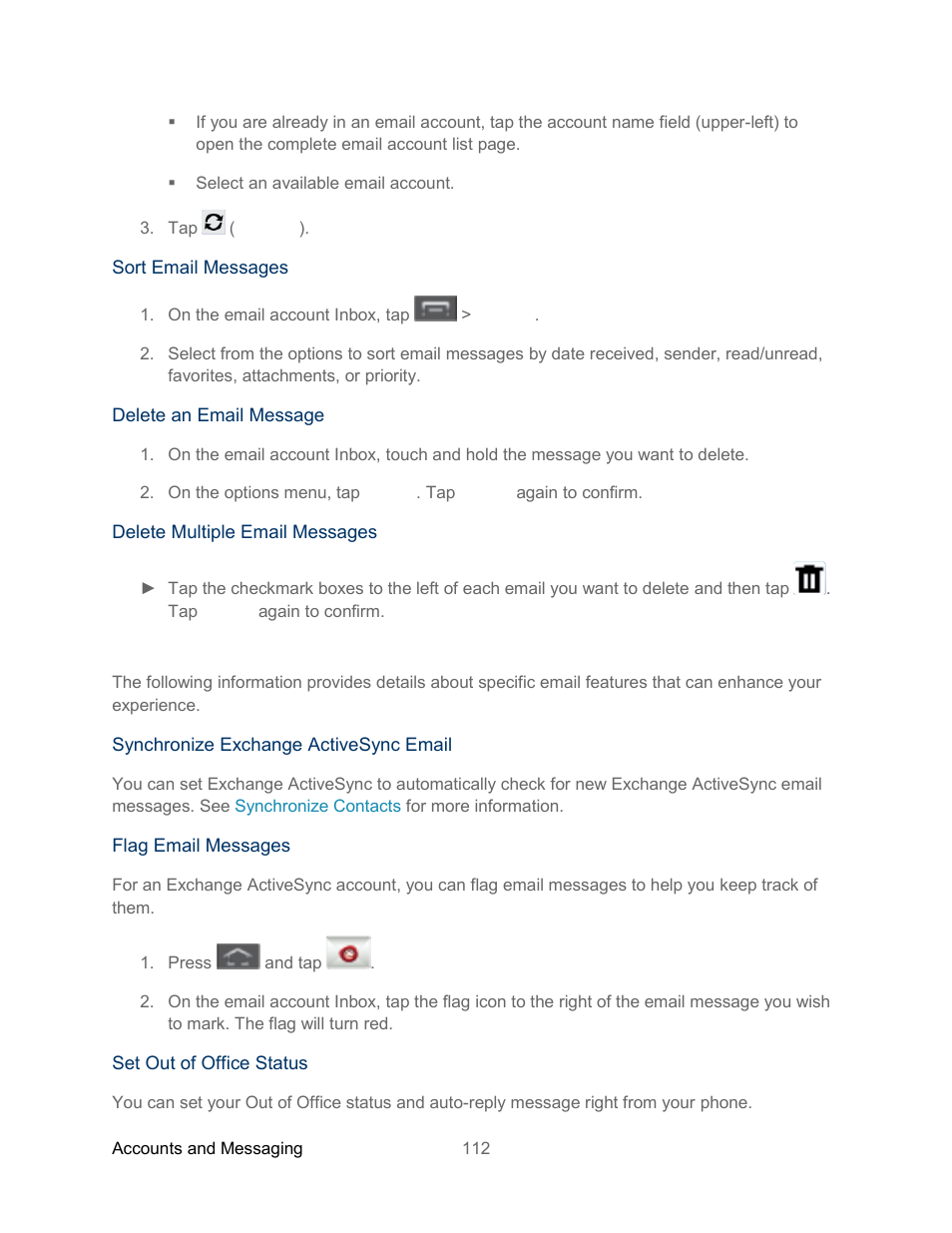 Corporate email features | Samsung SPH-L300ZSASPR User Manual | Page 123 / 217