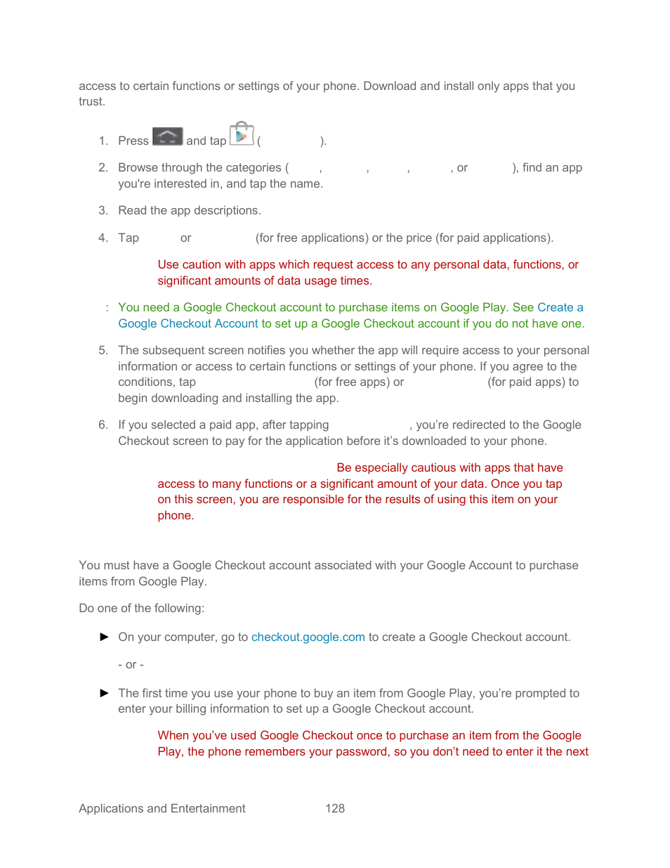 Create a google checkout account | Samsung SPH-L300ZSASPR User Manual | Page 139 / 217