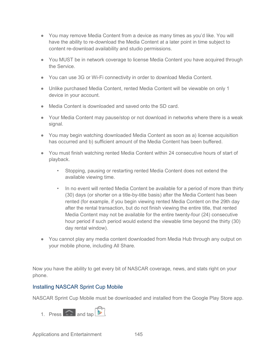 Nascar sprint cup mobile | Samsung SPH-L300ZSASPR User Manual | Page 156 / 217