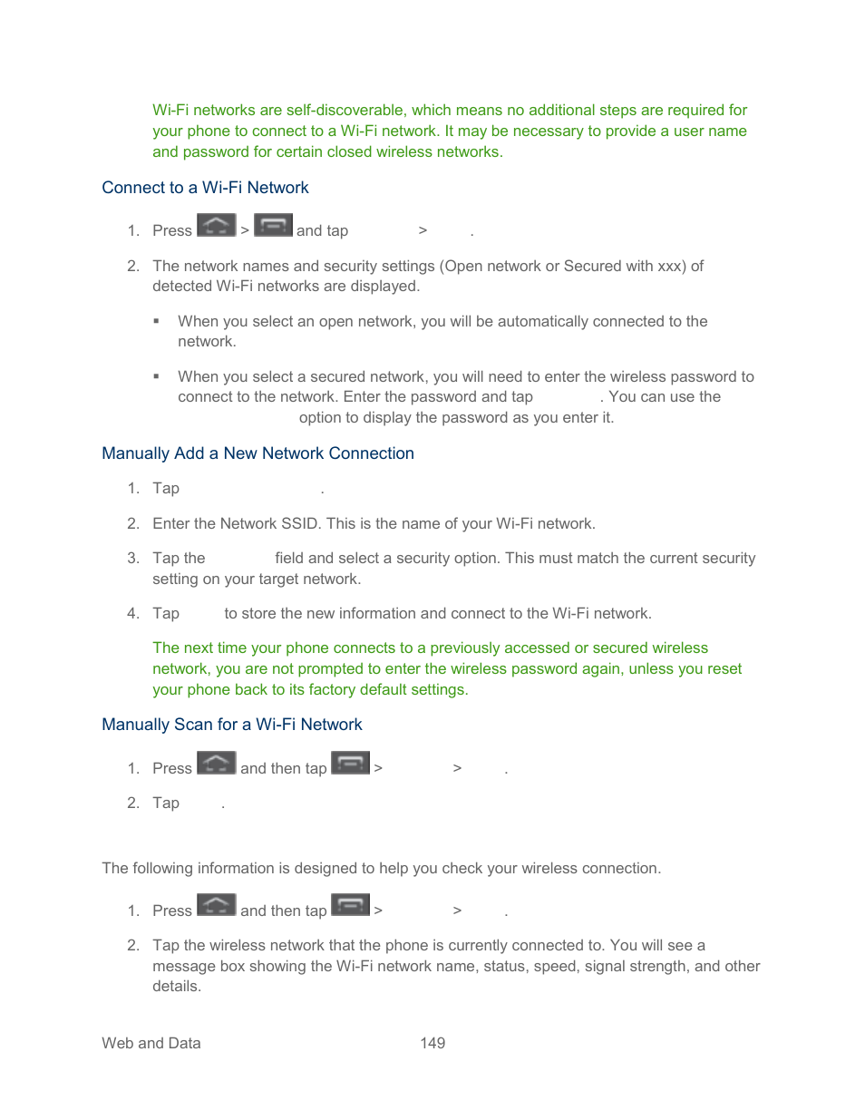 Check the wireless network status | Samsung SPH-L300ZSASPR User Manual | Page 160 / 217