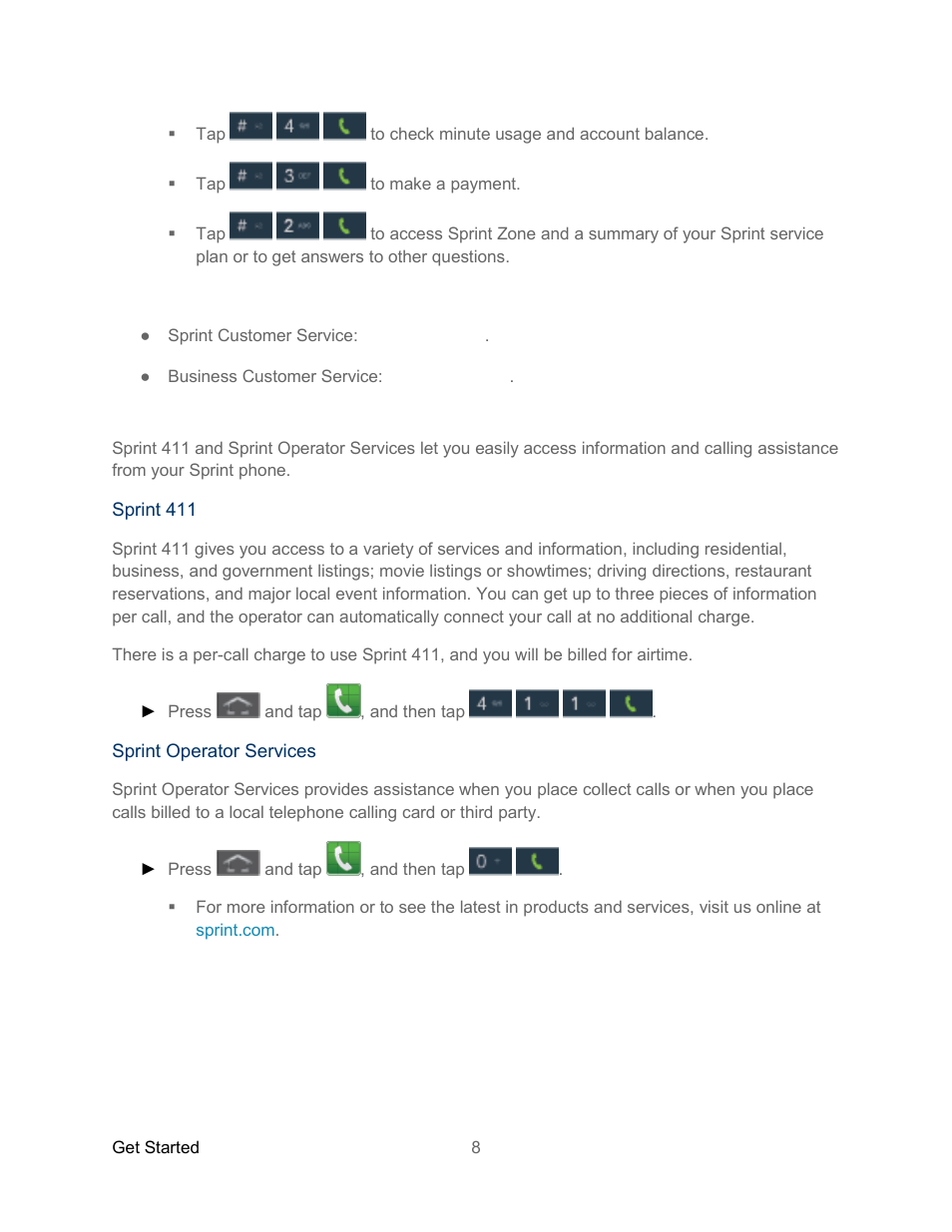 Sprint support services | Samsung SPH-L300ZSASPR User Manual | Page 19 / 217