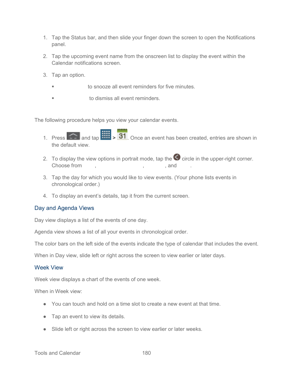 View events | Samsung SPH-L300ZSASPR User Manual | Page 191 / 217