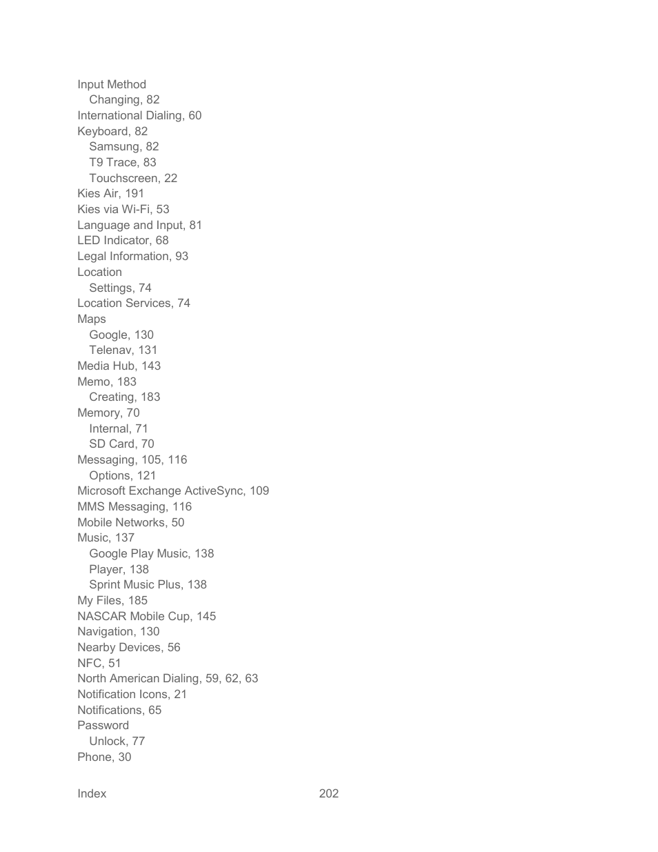 Samsung SPH-L300ZSASPR User Manual | Page 213 / 217
