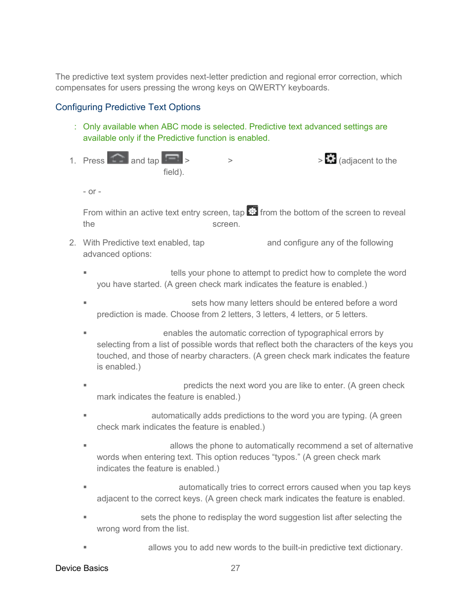 Predictive text | Samsung SPH-L300ZSASPR User Manual | Page 38 / 217