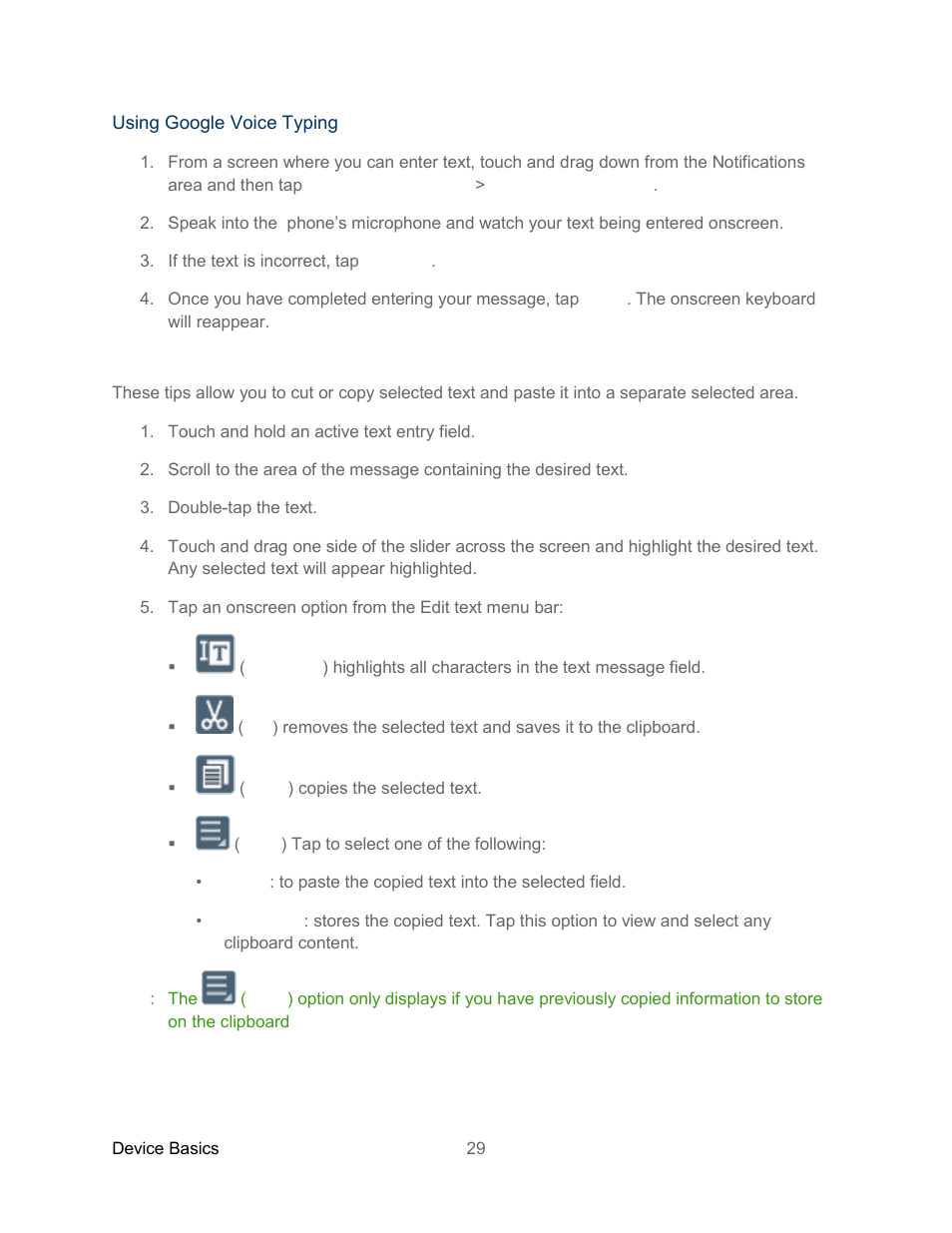 Tips for editing text | Samsung SPH-L300ZSASPR User Manual | Page 40 / 217