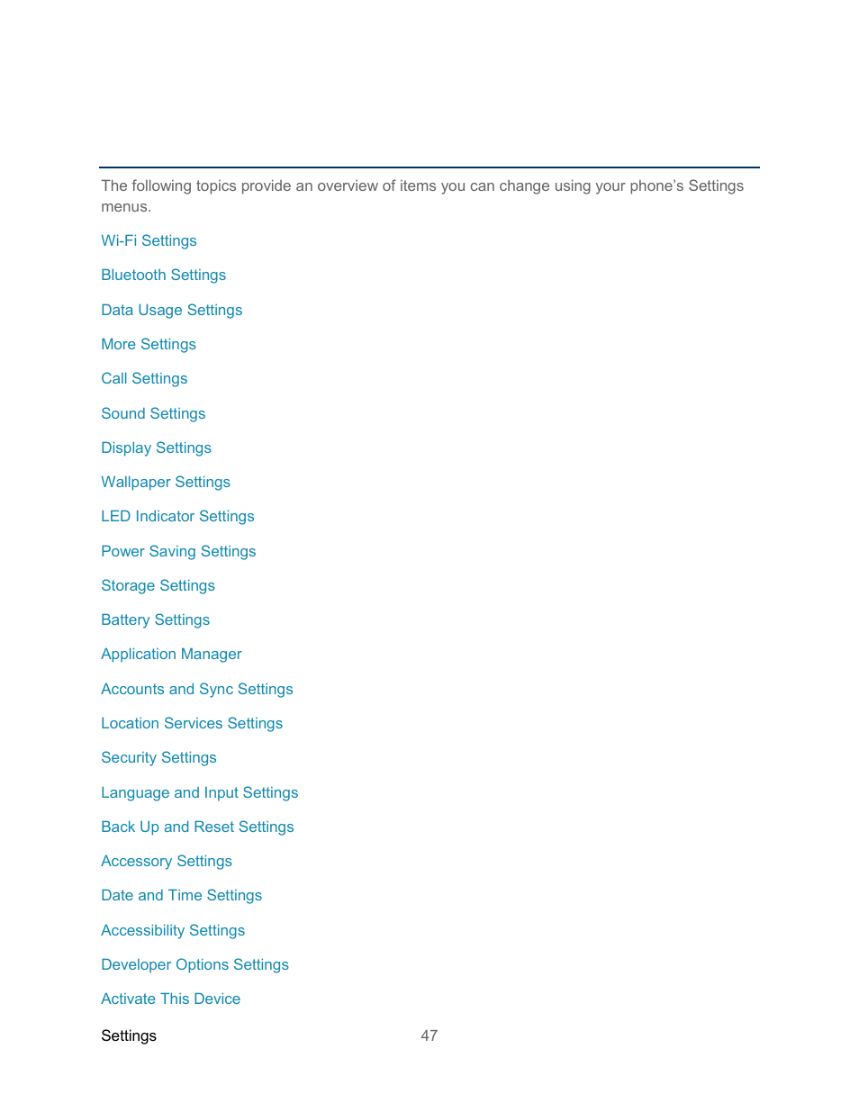 Settings | Samsung SPH-L300ZSASPR User Manual | Page 58 / 217