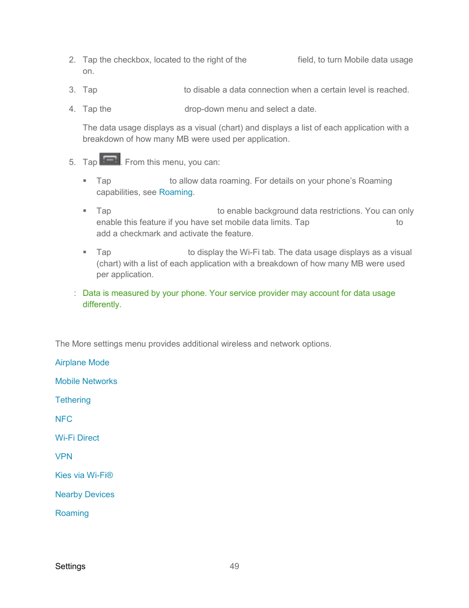 More settings | Samsung SPH-L300ZSASPR User Manual | Page 60 / 217
