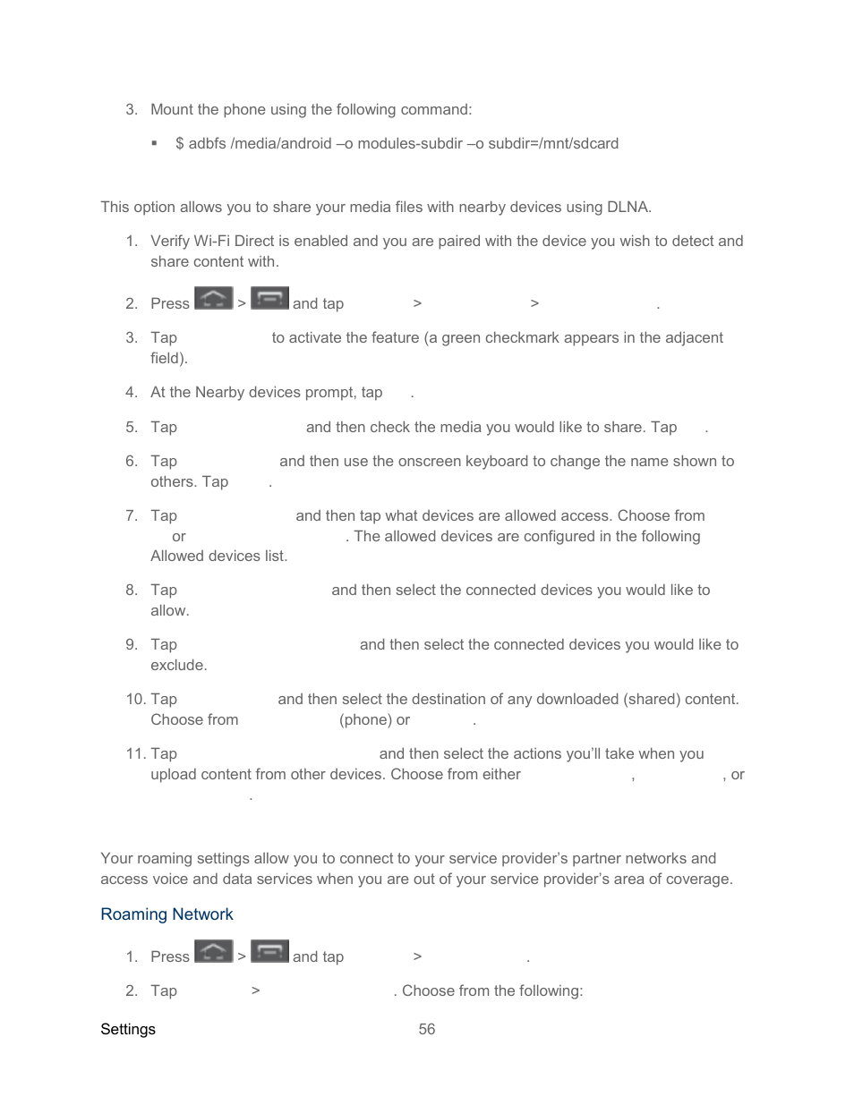 Nearby devices, Roaming | Samsung SPH-L300ZSASPR User Manual | Page 67 / 217