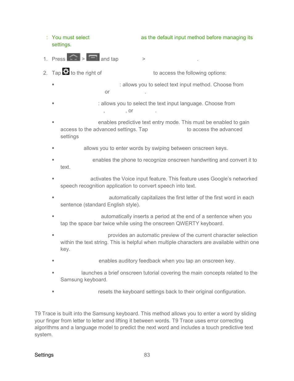 T9 trace | Samsung SPH-L300ZSASPR User Manual | Page 94 / 217