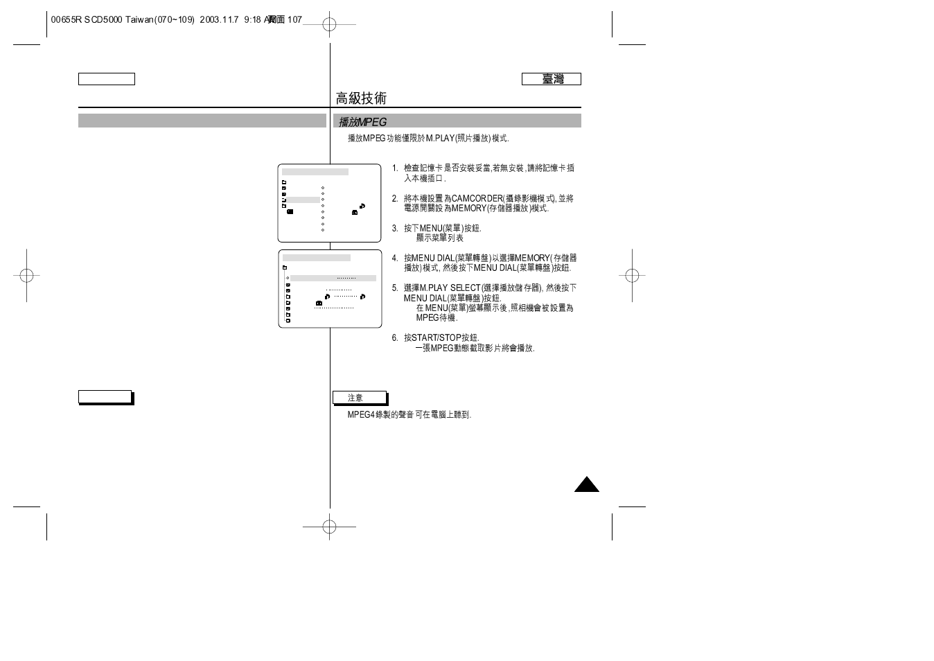Advanced techniques | Samsung SC-D5000-XAC User Manual | Page 107 / 128