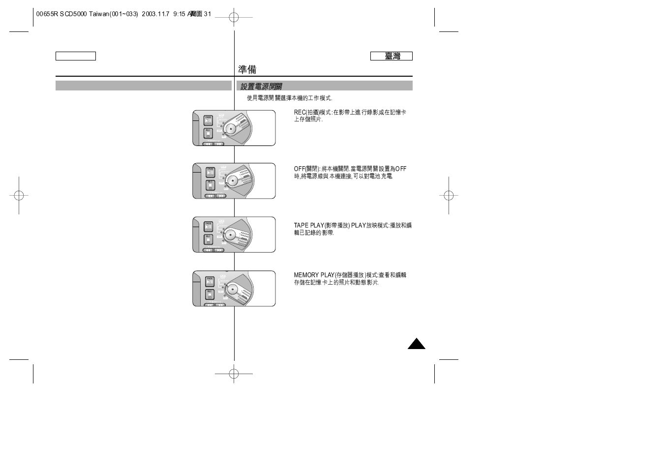 Preparation, Setting the power switch, English | Samsung SC-D5000-XAC User Manual | Page 31 / 128