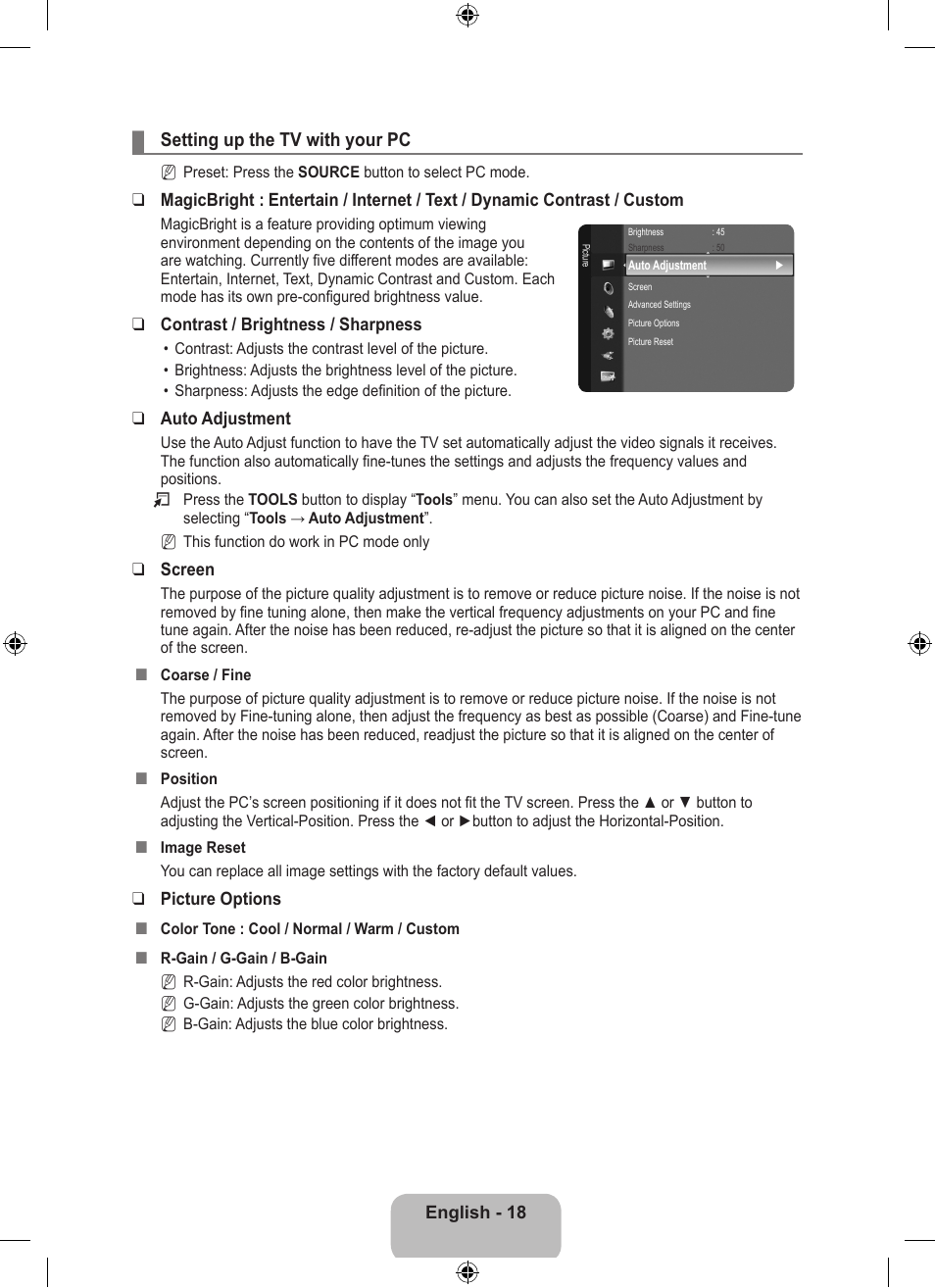 Setting up the tv with your pc | Samsung LS23EMNKUY-ZA User Manual | Page 20 / 79