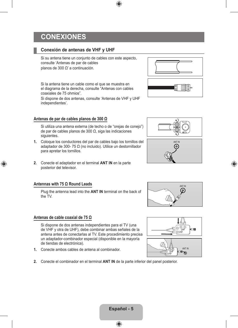 Conexiones | Samsung LS23EMNKUY-ZA User Manual | Page 45 / 79
