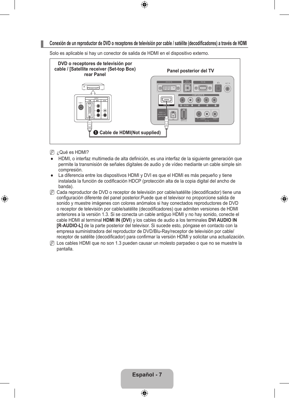 Español - 7 | Samsung LS23EMNKUY-ZA User Manual | Page 47 / 79