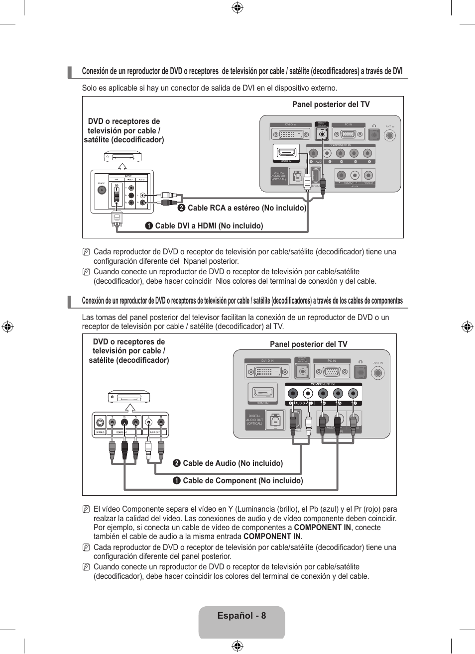 Español - 8 | Samsung LS23EMNKUY-ZA User Manual | Page 48 / 79