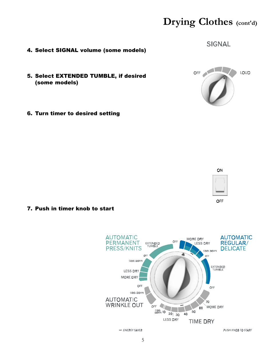 Drying clothes | Amana 40091502 User Manual | Page 5 / 12