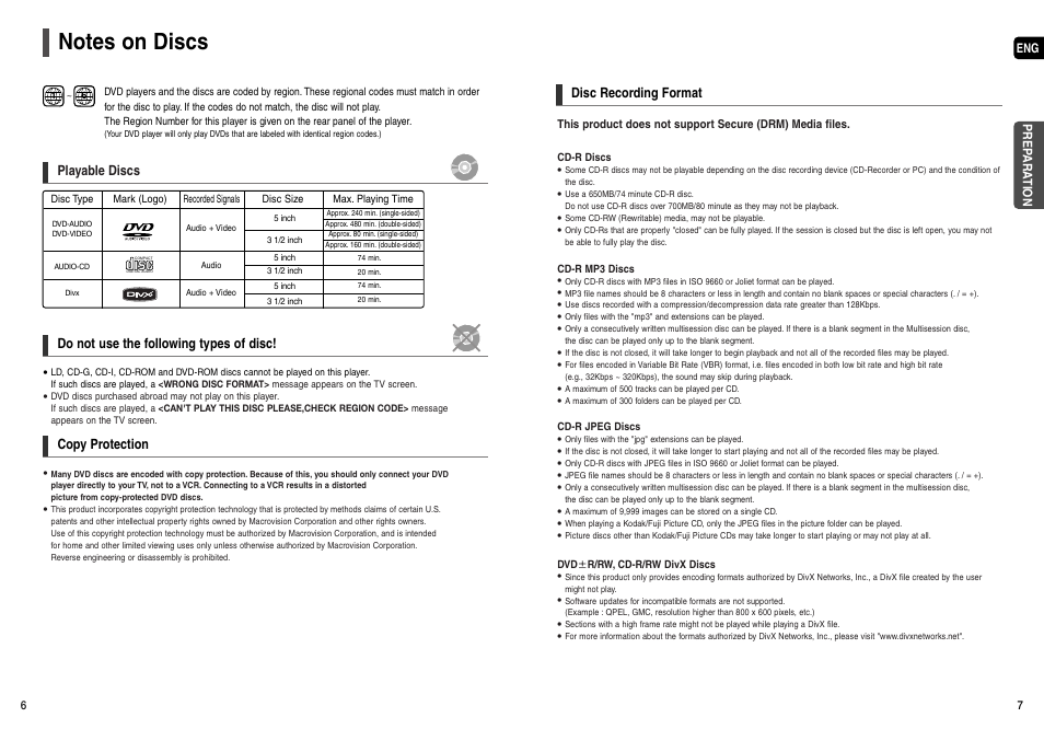 Notes on discs | Samsung HT-X200T-XAA User Manual | Page 4 / 31